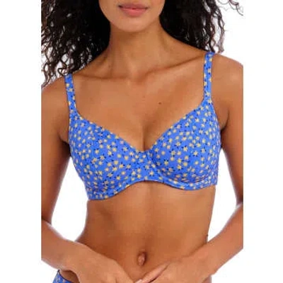 Freya Garden Disco Plunge Bikini Top In Blue