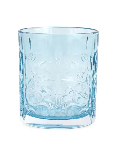 Vietri Barocco Tortoise Double Old-fashioned Glass In Blue