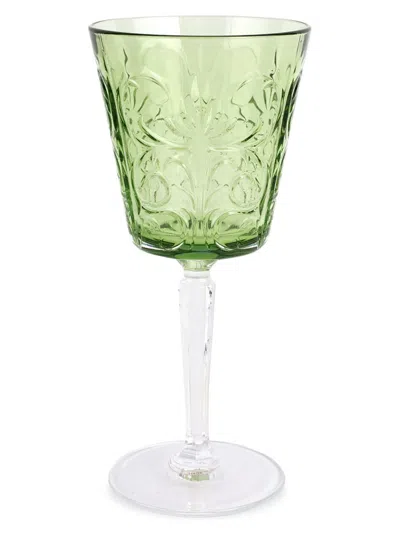 Vietri Barocco Tortoise Wine Glass In Green