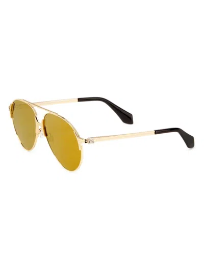 Palm Angels Men's Elkton 58mm Aviator Sunglasses In Gold Mirror Gold