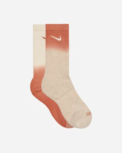 Nike Everyday Plus Cushioned Crew Socks Red / Cream In Multicolor