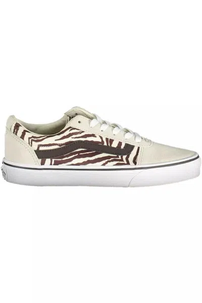 Vans Beige Lace-up Sneaker With Contrasting Detail In Brown