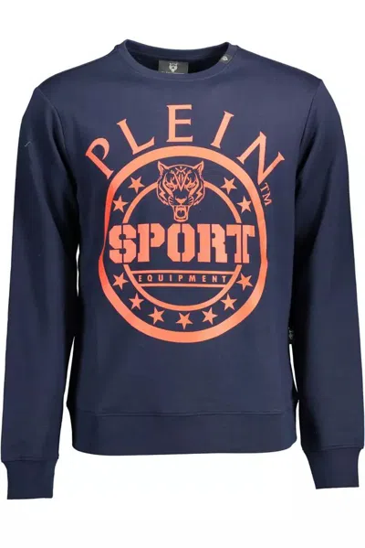 Plein Sport Blue Cotton Sweater In Multi