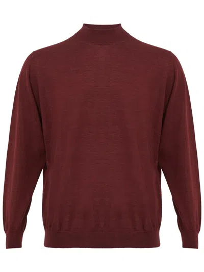 Colombo Bordeaux Cashmere Mock Neck Sweater