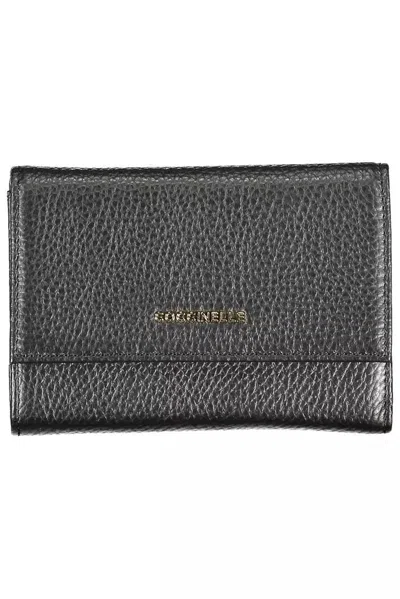 Coccinelle Chic Black Leather Wallet With Multiple Compartments