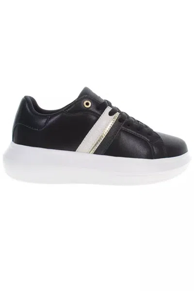 U.s. Polo Assn Chic Black Lace-up Trainers With Contrast Detailing In Multi