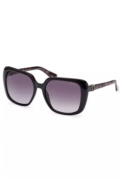 Guess Jeans Chic Black Square Lens Sunglasses In Purple