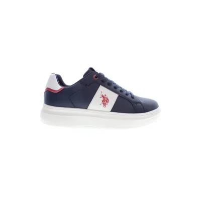 U.s. Polo Assn Chic Blue Lace-up Sporty Trainers In Multi