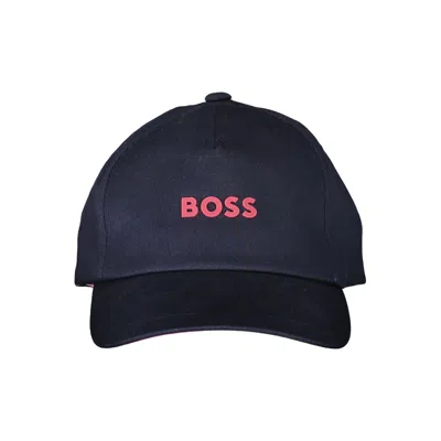 Hugo Boss Chic Blue Visor Hat With Elegant Contrasts
