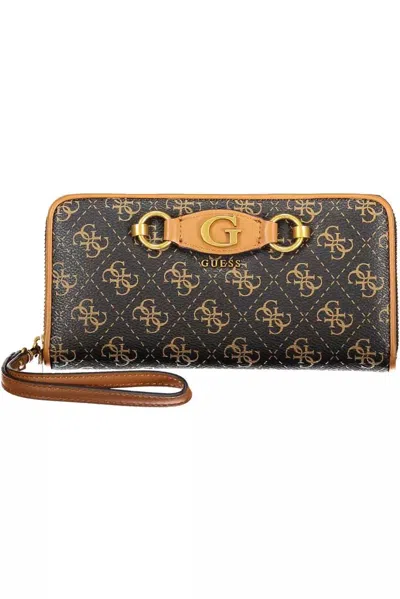 Guess Jeans Chic Brown Wallet With Contrasting Details In Multi