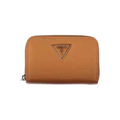 Guess Jeans Chic Brown Wallet With Ample Storage In Orange