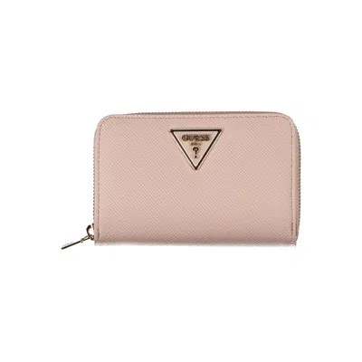 Guess Jeans Chic Pink Polyethylene Zip Wallet In Gray