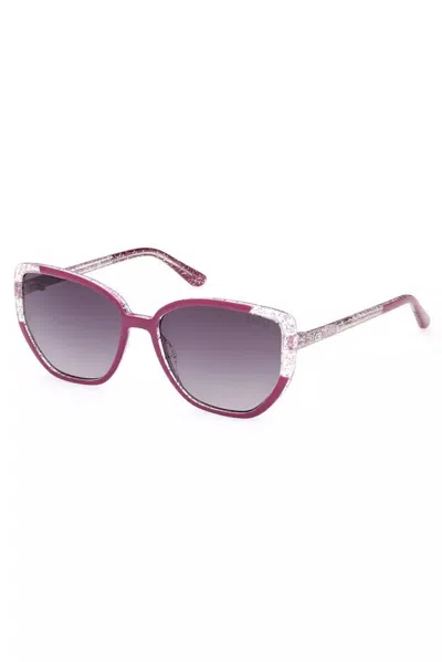Guess Jeans Chic Purple Square Frame Sunglasses In Gray