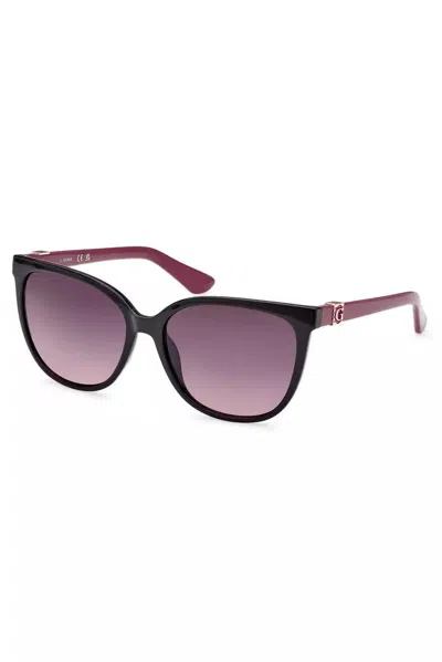 Guess Jeans Chic Square Frame Sunglasses In Burgundy