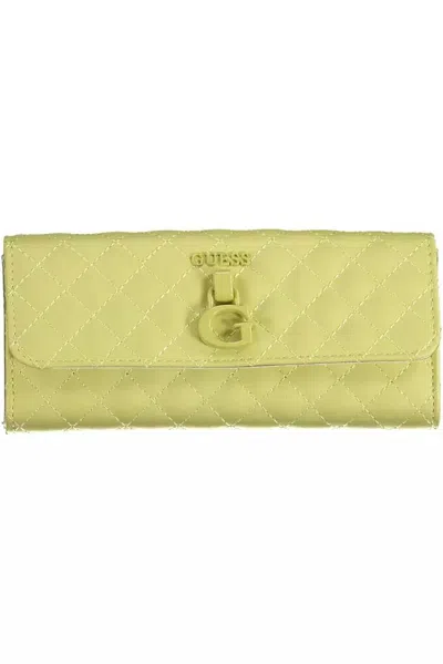 Guess Jeans Chic Sunshine Yellow Tri-fold Wallet In Green