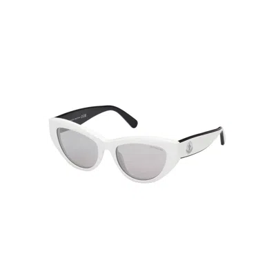Moncler Chic Teardrop Mirrored Sunglasses In White