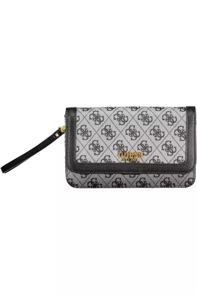 Guess Jeans Elegant Black Multi-compartment Wallet In Gray