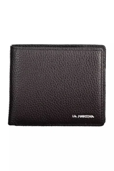 La Martina Elegant Leather Bifold Wallet With Coin Purse In Brown
