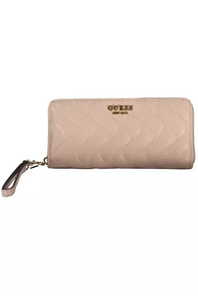 Guess Jeans Elegant Pink Wallet With Ample Compartments In Neutral