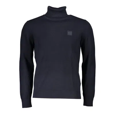 Hugo Boss Elegant Turtleneck Cotton-cashmere Sweater In Black