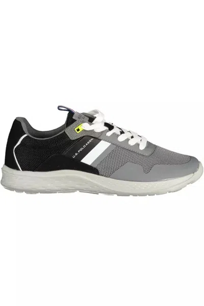 U.s. Polo Assn Grey Polyester Trainer In Black