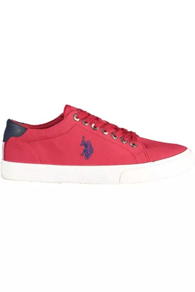 U.s. Polo Assn Pink Cotton Trainer In Multi
