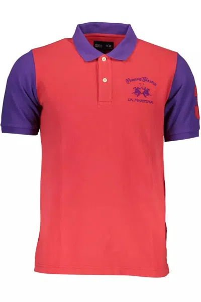La Martina Pink Cotton Polo Shirt In Red