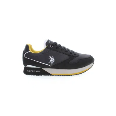 U.s. Polo Assn Sleek Black Lace-up Sports Trainers