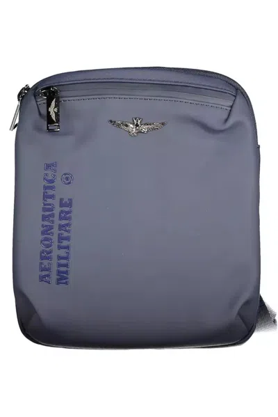 Aeronautica Militare Sleek Blue Shoulder Bag With Contrasting Details