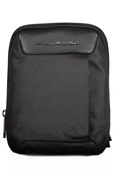 Piquadro Sleek Recycled Material Shoulder Bag In Black