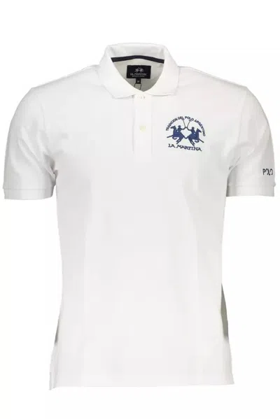 La Martina White Cotton Polo Shirt