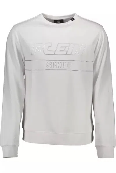 Plein Sport White Cotton Sweater In Gray