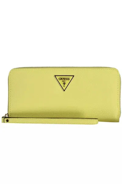 Guess Jeans Yellow Polyethylene Wallet In Green