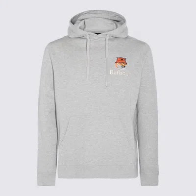 Maison Kitsuné X Barbour Hoodie And Fox Head In Grey
