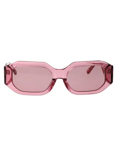Attico The  Sunglasses In 04 Powder Pink Silver Pink