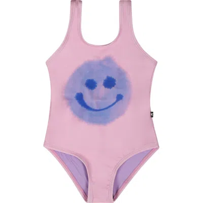 Molo Kids' Pink Swimsuit For Baby Girl With Smiley
