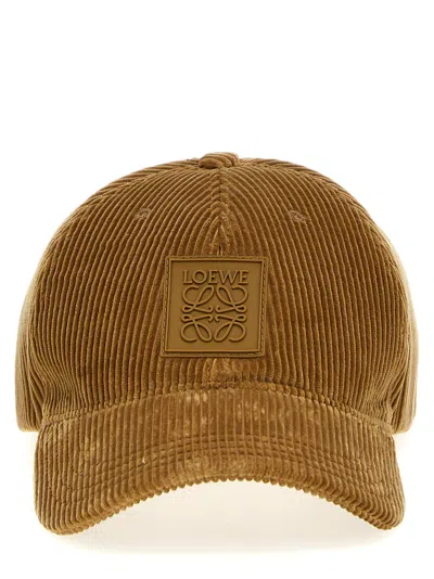 Loewe Logo-appliquéd Cotton-corduroy Baseball Cap In Brown