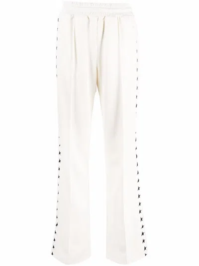 Golden Goose Side Stripe Trousers In White