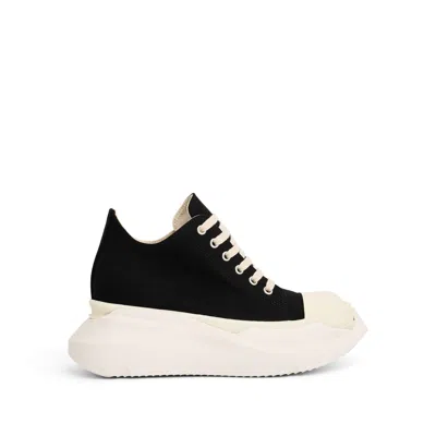 Rick Owens Drkshdw Abstract Canvas Low Sneakers In Black,white