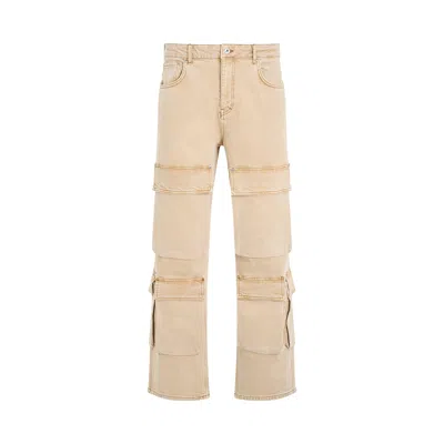 Represent R3ca Straight Cargo Jeans In Neutrals