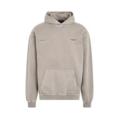 Represent Mens Mudstone Patron Of The Club Brand-print Cotton-jersey Hoody In Grey