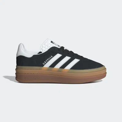Adidas Originals Black & White Gazelle Bold Sneakers In Gum/white/black