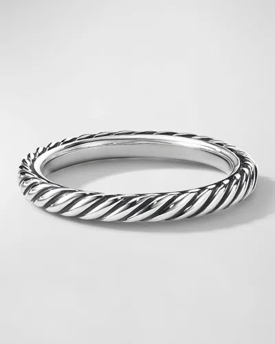 David Yurman 3mm Cable Collectibles Stack Ring In Silver
