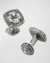 Konstantino Pegasus Carved Silver Cuff Links In Metallic