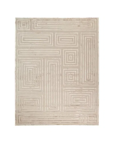 Exquisite Rugs Spiral Quads Rug, 6' X 9' In Soft Beige