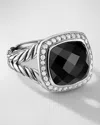 David Yurman Albion Ring With Gemstone And Diamonds In Silver, 11mm In Black Onyx