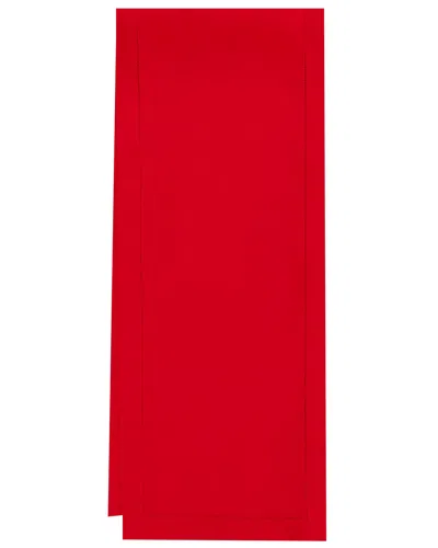Sferra Hemstitch Table Runner, 15" X 108" In Red