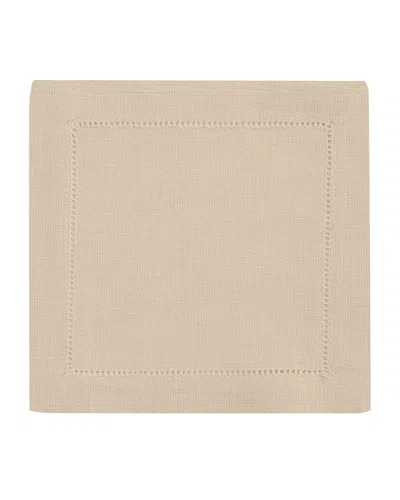 Sferra Hemstitch Cocktail Napkins, Set Of 6 In Natural