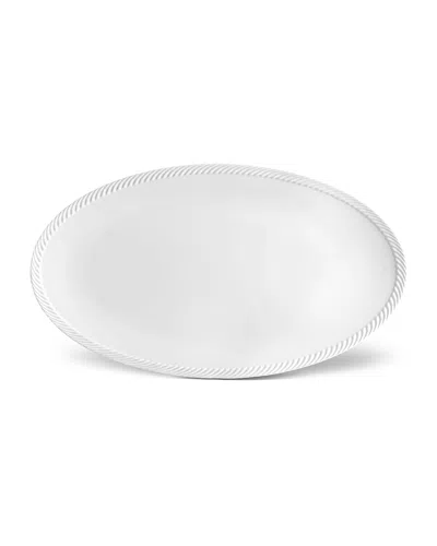 L'objet Corde Large Oval Platter, White