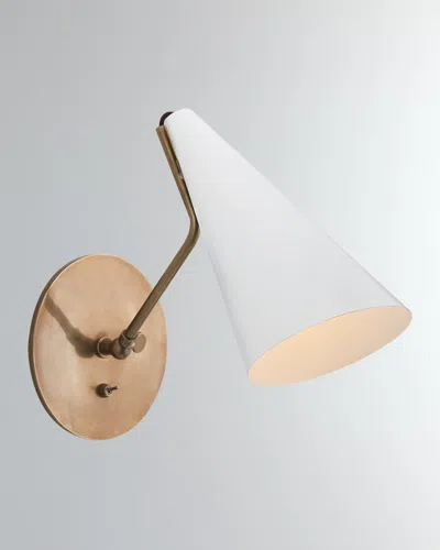 Visual Comfort Signature Clemente Wall Light By Aerin In White And Gold